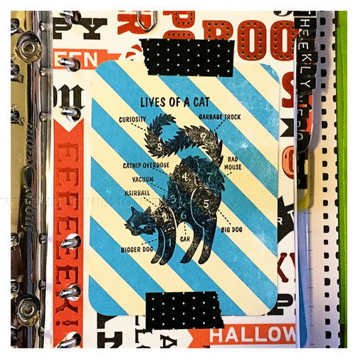 Planner Divider with Black Cat Halloween Stamp