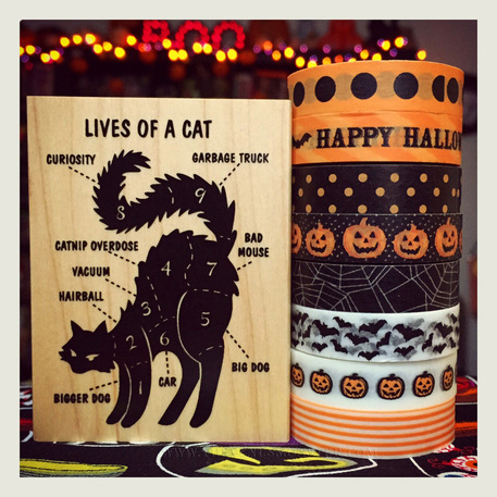 Halloween Washi Tape and Halloween stamp